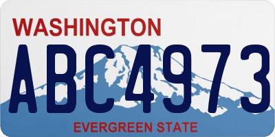 WA license plate ABC4973
