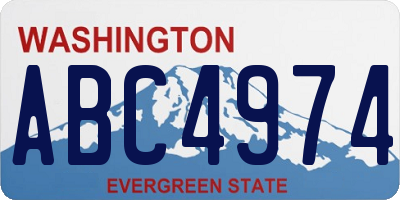 WA license plate ABC4974