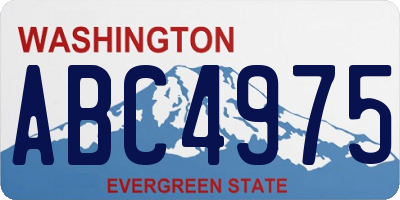 WA license plate ABC4975