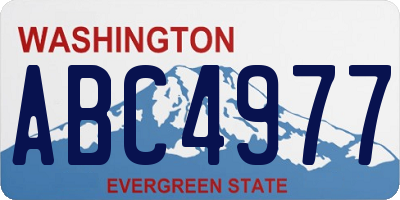 WA license plate ABC4977