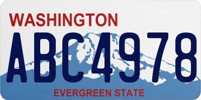 WA license plate ABC4978