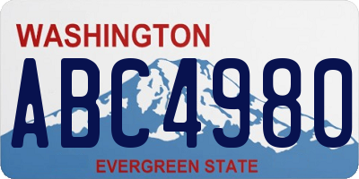 WA license plate ABC4980
