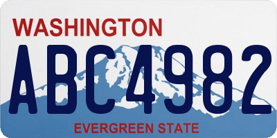 WA license plate ABC4982