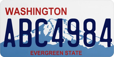WA license plate ABC4984