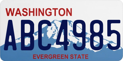 WA license plate ABC4985