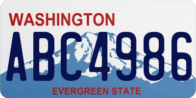 WA license plate ABC4986