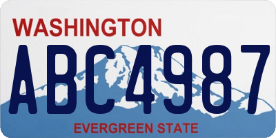 WA license plate ABC4987