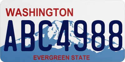 WA license plate ABC4988