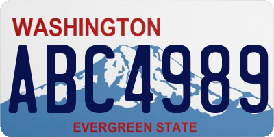 WA license plate ABC4989
