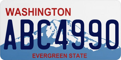 WA license plate ABC4990