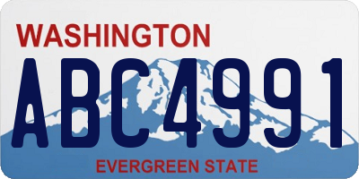 WA license plate ABC4991