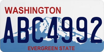 WA license plate ABC4992