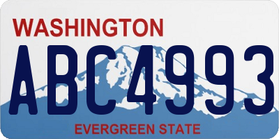 WA license plate ABC4993
