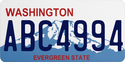 WA license plate ABC4994