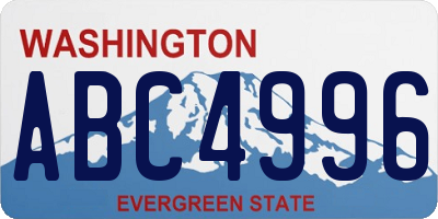WA license plate ABC4996