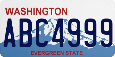 WA license plate ABC4999