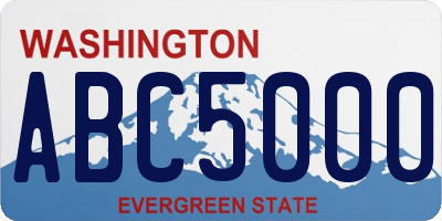 WA license plate ABC5000