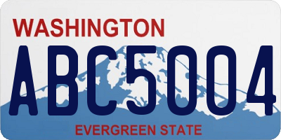 WA license plate ABC5004