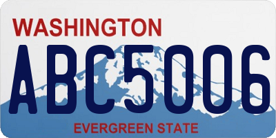 WA license plate ABC5006