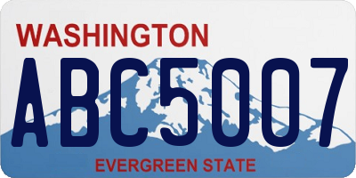 WA license plate ABC5007
