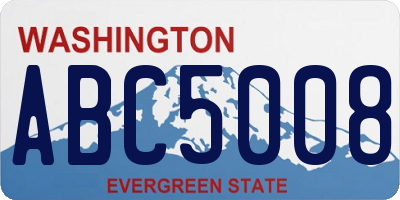 WA license plate ABC5008