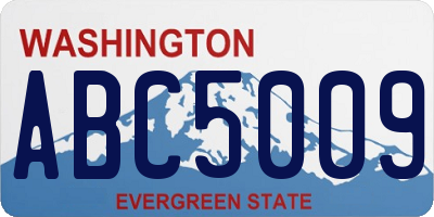 WA license plate ABC5009