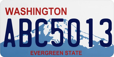 WA license plate ABC5013