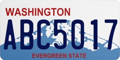 WA license plate ABC5017