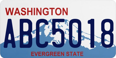 WA license plate ABC5018