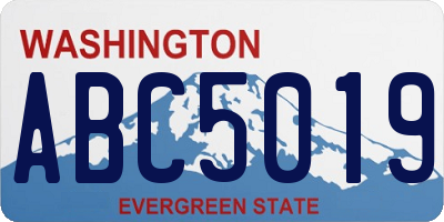 WA license plate ABC5019