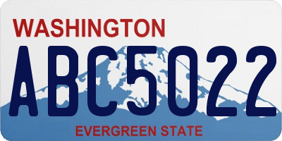 WA license plate ABC5022
