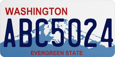 WA license plate ABC5024