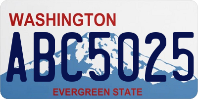 WA license plate ABC5025