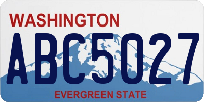 WA license plate ABC5027