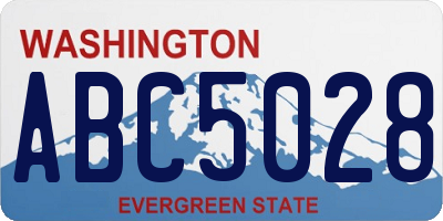 WA license plate ABC5028