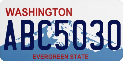 WA license plate ABC5030