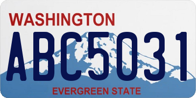 WA license plate ABC5031