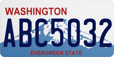WA license plate ABC5032