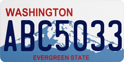 WA license plate ABC5033