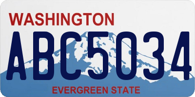 WA license plate ABC5034