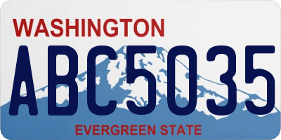 WA license plate ABC5035