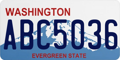 WA license plate ABC5036