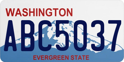 WA license plate ABC5037