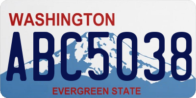 WA license plate ABC5038