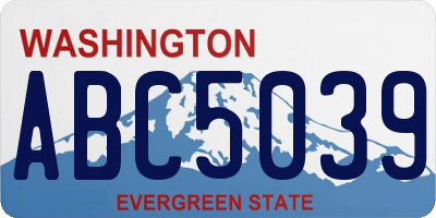 WA license plate ABC5039