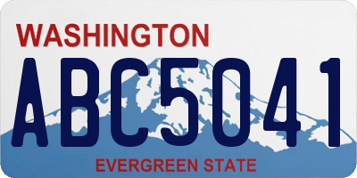 WA license plate ABC5041