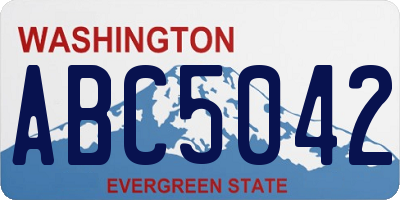 WA license plate ABC5042