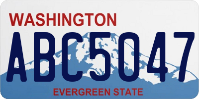 WA license plate ABC5047