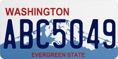 WA license plate ABC5049