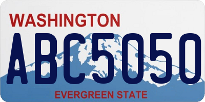 WA license plate ABC5050
